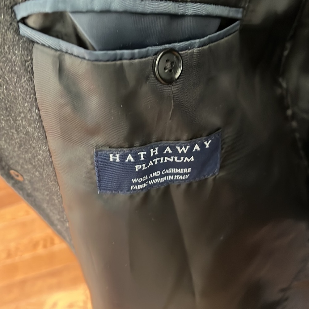 Wool & cashmere Hathaway Platinum black coat men’s - Picture 5 of 10